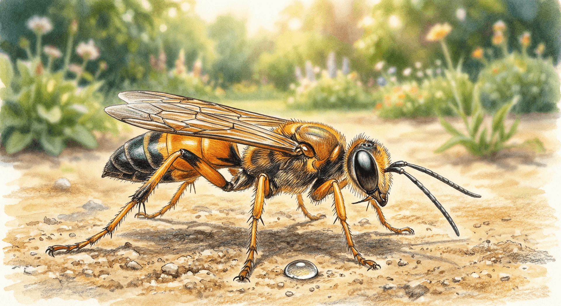 Will Digger Wasps Drink Water with Boric Acid?