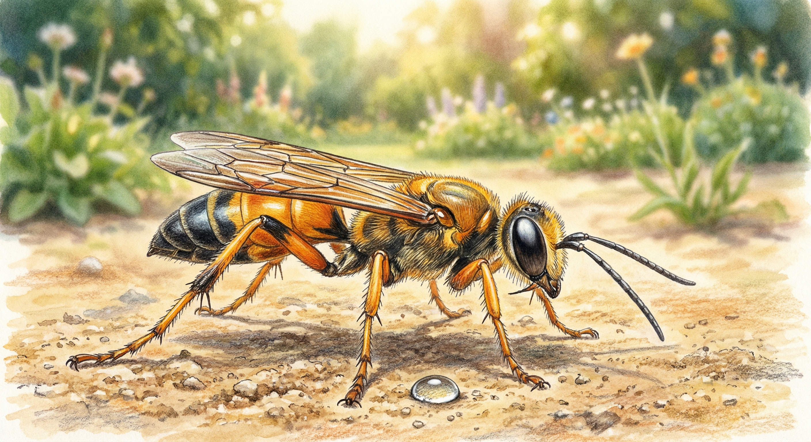 Will Digger Wasps Drink Water with Boric Acid?