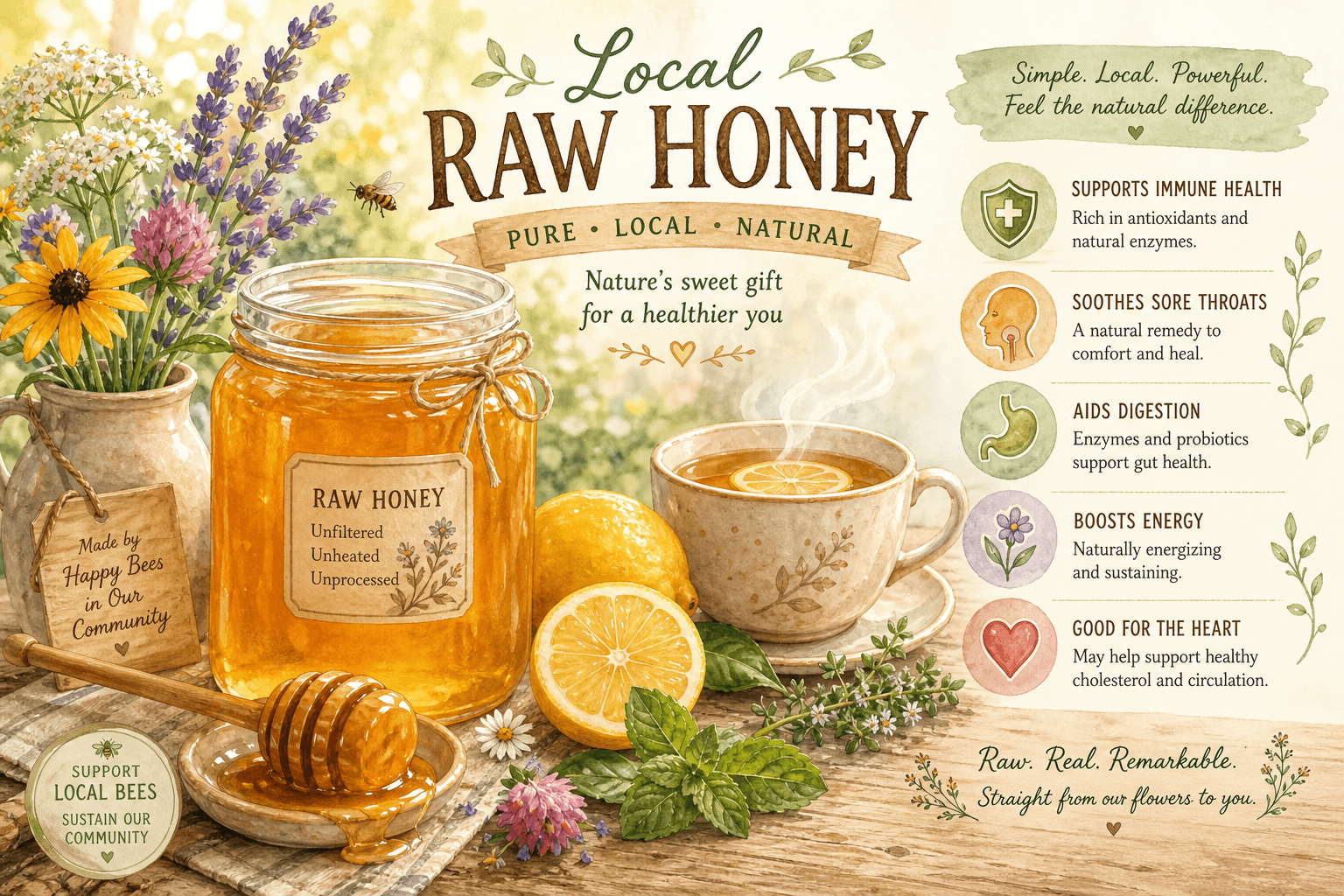 Health Benefits of Local Raw Honey